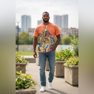 Billionaire Boys Club Orange Underwater Diver Graphic Tee